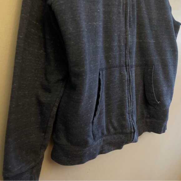 Old Navy Dark Heather Blue Sherpa-Lined Hoodie Zip-Up Sweatshirt - Picture 8 of 15